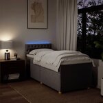 vidaXL Sommier à lattes de lit avec matelas Taupe 80x200 cm Tissu