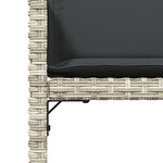 vidaXL Chaises de jardin avec coussins lot de 4 gris clair poly rotin