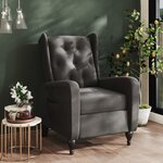 vidaXL Fauteuil inclinable Gris foncé Velours