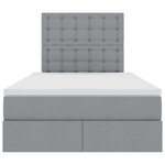 vidaXL Lit avec rangement et matelas Gris clair 120 x 190 cm tissu