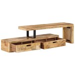 vidaXL Meuble TV (118-200) x 30 x 40 cm en bois massif de manguier