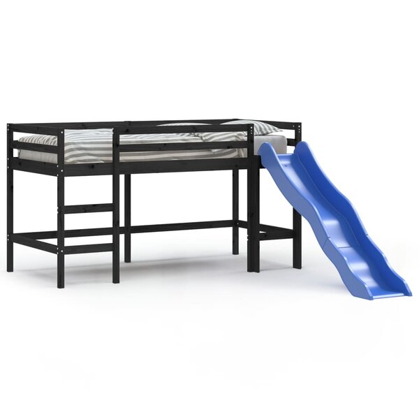 vidaXL Lit mezzanine enfants toboggan 80x200 cm bois pin massif