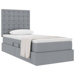 vidaXL Lit avec rangement et matelas Gris clair 100 x 200 cm Polyester