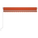vidaXL Auvent automatique capteur de vent/LED 400x300 cm Orange/marron