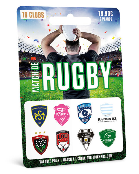 Coffret cadeau - ticketbox - carte 100  rugby