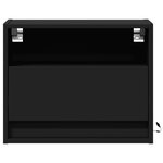 vidaXL Tables de chevet murales avec lumières LED 2 Pièces noir