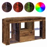 vidaXL Meuble TV LED d'Angle Bois Ancien 107 x 40 x 50 cm