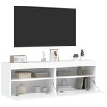vidaXL Meubles TV muraux avec lumières LED 2 Pièces blanc 60x30x40 cm