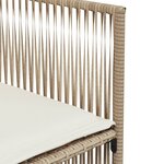 vidaXL Ensemble à manger de jardin et coussins 7 Pièces beige poly rotin