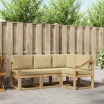 vidaXL Ensemble de canapés d'extérieur 4 Pièces Blanc et Beige