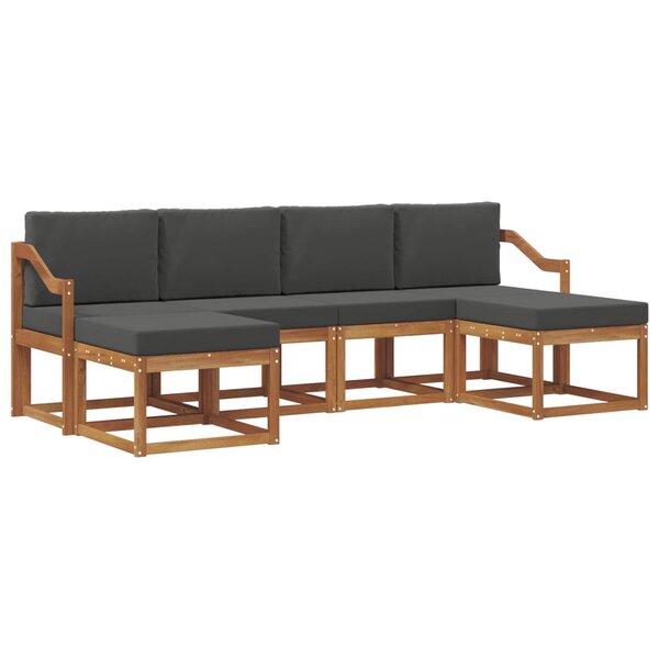 vidaXL Ensemble de canapés d'extérieur 6 pc Naturel et Anthracite