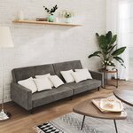 vidaXL Canapé-lit à 2 places gris foncé velours