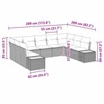 vidaXL Ensemble de canapé de jardin 5 pièces avec coussins noir en poly rotin