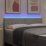 vidaXL Tête de Lit LED Argyle Gris clair 80 cm Velours