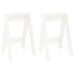 vidaXL Tabourets lot de 2 blanc 40x40x60 cm bois massif de pin