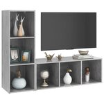 vidaXL Meubles TV 2 Pièces Gris béton 107x35x37 cm Bois d'ingénierie