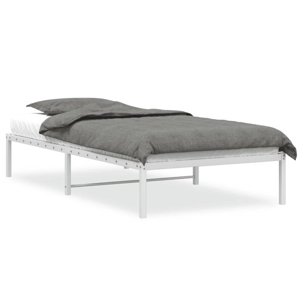 vidaXL Cadre de lit en métal sans matelas blanc 107x203 cm