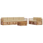 vidaXL Ensemble de canapés d'extérieur 7 pc Naturel et Beige