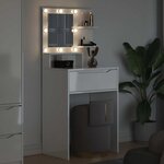 vidaXL Tables de maquillage pour chambre avec tiroir Blanc brillant