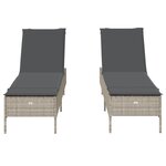 vidaXL Chaises longues avec coussins lot de 2 gris résine tressée