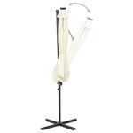 vidaXL Parasol déporté avec mât et lumières LED Sable 300 cm