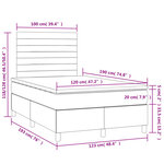 vidaXL Sommier à lattes de lit et matelas LED noir 120x190 cm velours