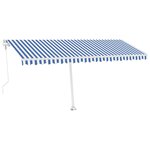 vidaXL Auvent automatique sur pied 500x350 cm Bleu/Blanc