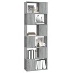 vidaXL Bibliothèque/Séparateur de pièce Sonoma gris 60x24x186 cm