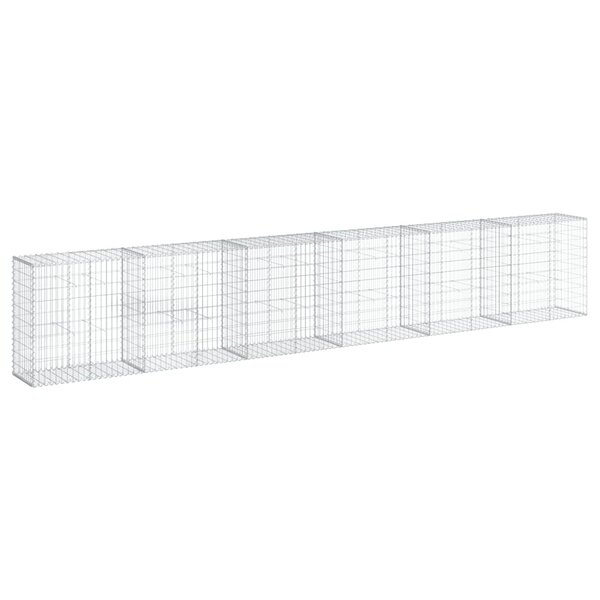 vidaXL Panier gabion avec couvercle 600x50x100 cm fer galvanisé
