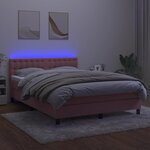 vidaXL Sommier à lattes de lit avec matelas et LED Rose 140x200 cm