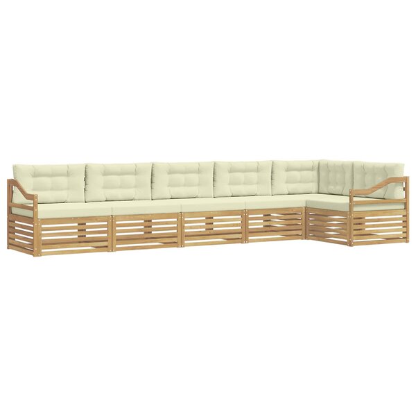 vidaXL Ensemble de canapés d'extérieur 6 pc Blanc et crème Polyester