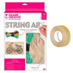 Coffret cadre bois String Art Bicyclette 30 cm + masking tape doré à paillettes 5 m