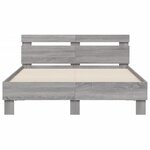 vidaXL Cadre de lit avec LED sans matelas sonoma gris 120x200 cm
