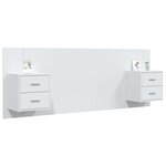 vidaXL Tête de lit avec armoires Blanc Bois d'ingénierie