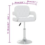 vidaXL Chaises pivotantes à manger lot de 4 Blanc Similicuir