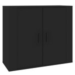vidaXL Buffet Noir 80x33x70 cm Bois d'ingénierie