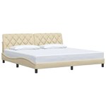 vidaXL Cadre de lit sans matelas crème 200x200 cm tissu