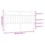 vidaXL Tête de lit métal blanc 180 cm