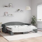vidaXL Lit de jour avec lit gigogne gris foncé 80x200 cm tissu