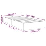 vidaXL Lit de Rangement avec matelas Gris foncé 100 x 190 cm Velours