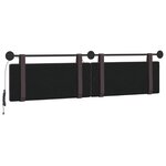 vidaXL Tête de lit suspendue Avec lumière LED Marron foncé Tissu