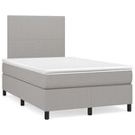 vidaXL Sommier à lattes de lit matelas LED gris clair 120x190 cm tissu
