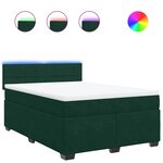 vidaXL Sommier à lattes de lit et matelas Vert foncé 160x200cm Velours