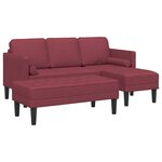 vidaXL Ensemble de Canapés avec coussin 2 Pièces Bordeaux Polyester