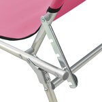 vidaXL Chaise longue pliable avec auvent Rose Aluminium