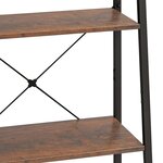 vidaXL Étagère sur pied 4 niveaux Marron foncé et noir 56x35x140 cm