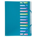 Trieur Polypropylène 3 Rabats 12 Compartiments Opak - Couleurs Assorties - X 10 - Exacompta