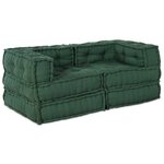 vidaXL Canapé modulaire 2 Pièces Vert 140 x 70 x 56 cm tissu