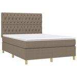vidaXL Sommier à lattes de lit avec matelas Taupe 140x190 cm Tissu