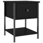 vidaXL Table de chevet noir 34x35 5x45 cm bois d’ingénierie